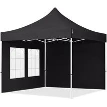 TOOLPORT Faltpavillon Economy 3 x 3 m inkl. 2 Seitenteile schwarz 59040