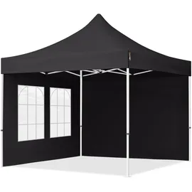 TOOLPORT Faltpavillon Economy 3 x 3 m inkl. 2 Seitenteile schwarz 59040