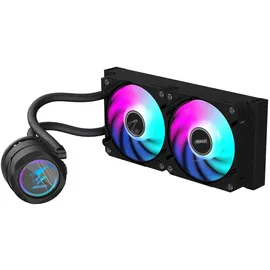 Gigabyte AORUS WATERFORCE II 240 AIO Flüssigkeits-CPU-Kühler - 2x120mm ARGB-Lüfter, Schiebe-in-Verriegelungsmechanismus, DAISY-CHAIN, kompatibel mit Intel LGA 1851 und AMD AM5