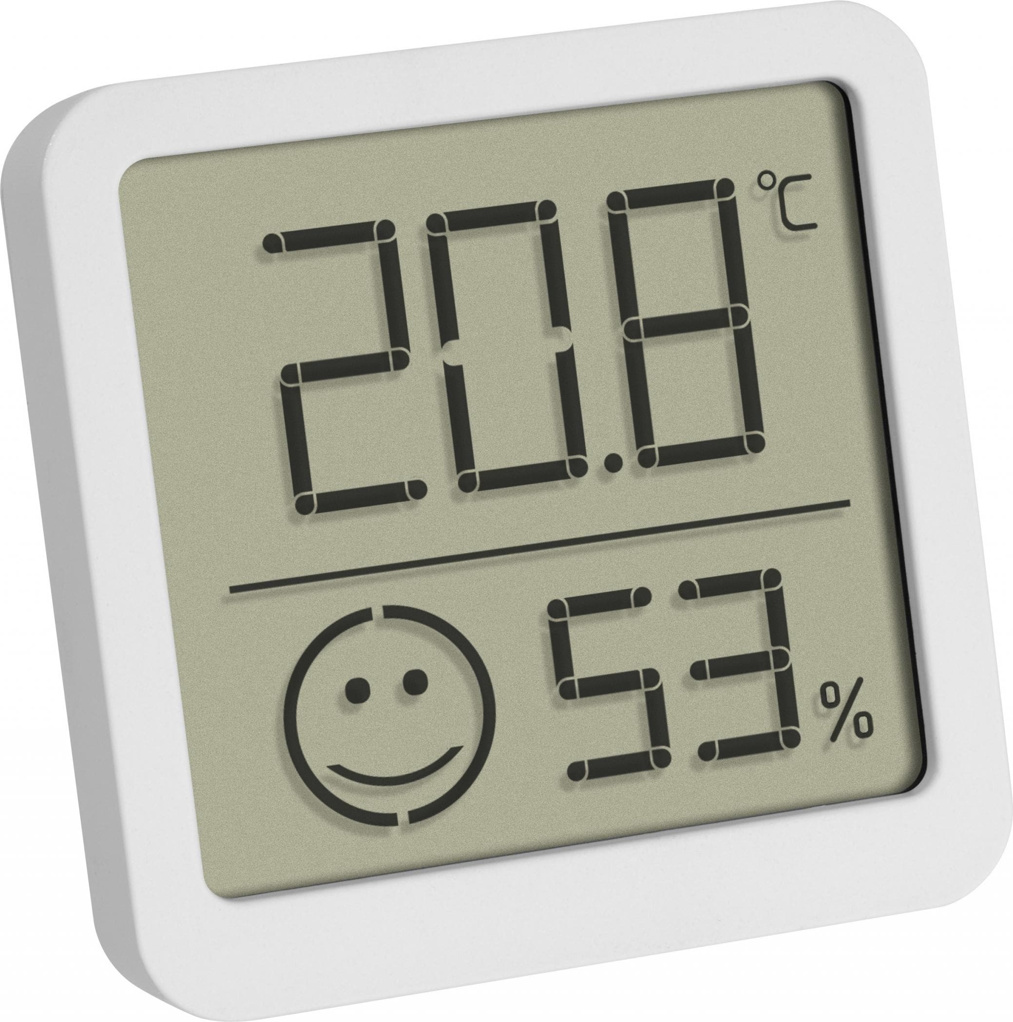 TFA Digitales Thermo-Hygrometer mit Komfortzone Thermo-/Hygrometer Weiß, Thermometer + Hygrometer, Weiss