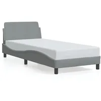 VidaXL Bettgestell mit Kopfteil Hellgrau 90x200 cm Stoff Modell
