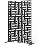 Vevor Paravent, Raumteiler Sichtschutz Trennwand Metall 120x50,8x193cm Schwarz