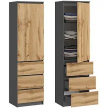 home collective Kleiderschrank 50 x 180,5 x 40 cm Grau/Braun