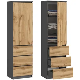 home collective Kleiderschrank 50 x 180,5 x 40 cm Grau/Braun