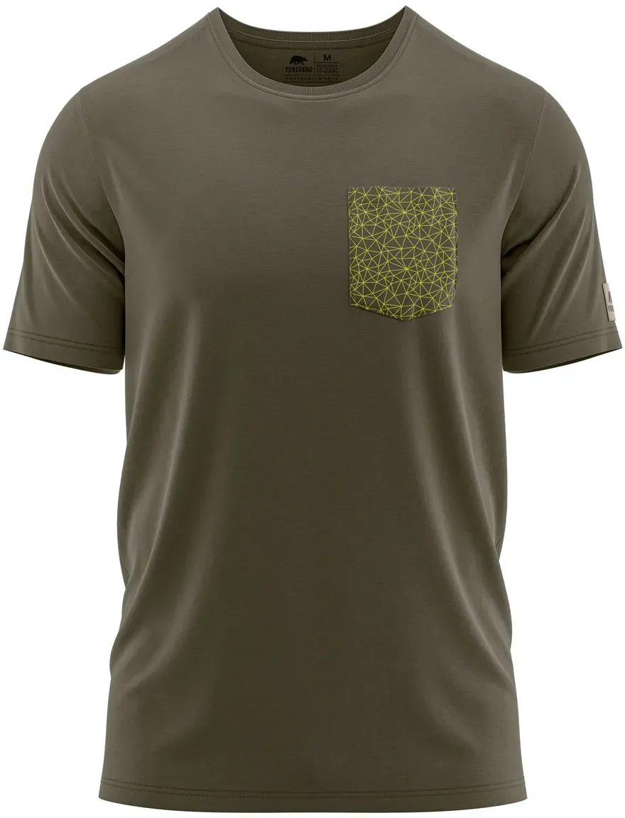 FORSBERG T-Shirt mit Brusttasche im Polygondesign