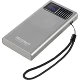 VOLTCRAFT PB PD20WLCD-10000 Powerbank 10000 mAh Fast Charge, USB PD 2.0 LiPo Grau (metallic) Statusanzeige