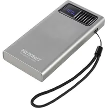 VOLTCRAFT PB PD20WLCD-10000 Powerbank 10000 mAh Fast Charge, USB PD 2.0 LiPo Grau (metallic) Statusanzeige