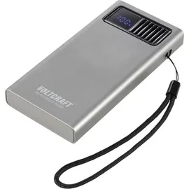 VOLTCRAFT PB PD20WLCD-10000 Powerbank 10000 mAh Fast Charge, USB PD 2.0 LiPo Grau (metallic) Statusanzeige