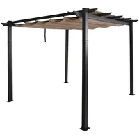 MCW Pergola Beige, Textil, 300x240x300 cm, Sonnen- ~ creme-beige