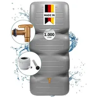 GARANTIA CUBUS Regentonne Komplett-Set 1000 L betongrau