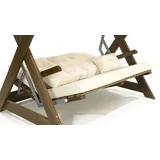 JVmoebel Schaukelsitz Dunkelbraune Gartenschaukel Luxuriöse Outdoor Polster Moderne Holz, Made in Europa beige|braun