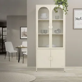 ML-Design Vitrinenschrank 80 x 185 x 40 cm Creme