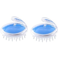 SIGANDG 2er-Pack Kopfhaut Massagebürste Silikon[Wet & Dry]Kopfmassage Bürste,Verbessert die Durchblutung der Kopfhaut,perfekt für Entspannung und Relax(Blau)
