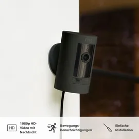 Ring Stick Up Cam Plug-in IP-Sicherheitskamera, Innen & Außen, Kabellos, 2400 MHz, Tisch/Wand, Schwarz