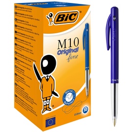 BIC M10 Original einziehbarer Kugelschreiber Blau, 50 Stück (1er Pack)