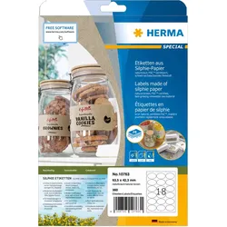 HERMA 10763, Braun, Ellipse, Dauerhaft, 63,5 x 42,3, Papier, Laser/Inkjet