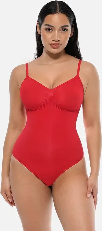 Feelingirl Tummy Control Nahtlos Bodysuit XL/XXL Rot