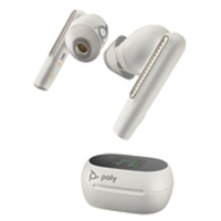 HP POLY Voyager Free 60+ UC White Sand Earbuds +BT700 USB-A Adapter +Touchscreen-Ladeetui