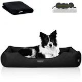 BedDog PREMIUM Orthopädisches Hundebett WUFFI, Memory Foam, mit abnehmbaren Bezug:BLACK