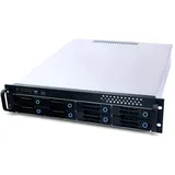 Fantec SRC-2080X07-12G/6G-BCE 19" (48,3cm) 2HE Storagegehäuse, 12G/6G Backplane SFF-8643 für 8X SATA/SAS HDD/SSD 3,5" (8,9cm) extern, 2X 2,5" intern, Einbautiefe 550mm, schwarz