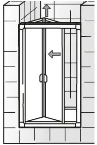 HSK Favorit Falttür, 2-teilig nach innen öffnend, 90cm, weiss, Kunstglas