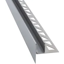 Dalsys Gefällekeil Dusche 120cm, Höhe 19mm, Links Silber U-Profil Zur Glasaufnahme für ebenerdige Dusche, aus korrosionsbeständigem V2A Edelstahl