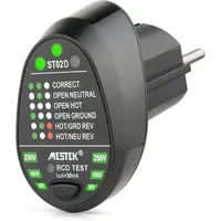 sollbry Steckdosentester, rcd Automatischer Neutralleiter-Erdungsdraht-Teststromkreis-Polaritätsdetektor-Ausgangstester (EU-Stecker)
