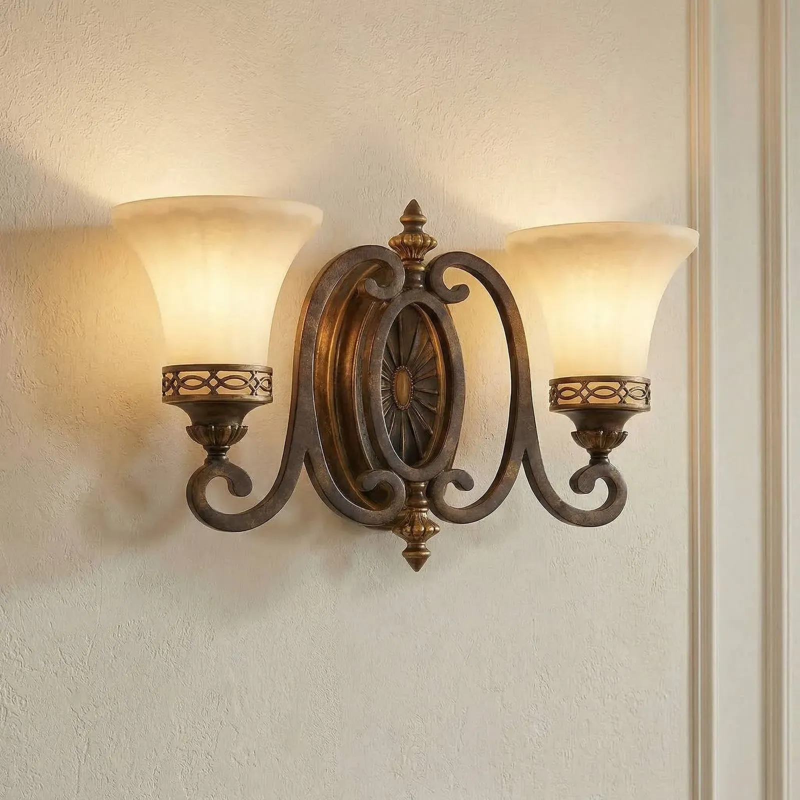FEISS Wandlampe DRAWING, dimmbar, braun / rost, für Wohn- / Esszimmer, Metall, Antik, Wandleuchte, Wandlampe Innen - 13.3 cm - 40.6 cm - 27.9 cm
