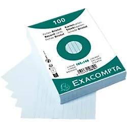 Exacompta Karteikarten 10819SE DIN A6 Himmelblau 10,7 x 15 x 2,5 cm 20 Stück