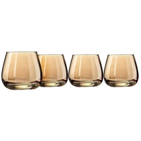 CreaTable CreaTable, 23523, Serie GLAMOUR Roségold, 4-teiliges Gläserset, Whiskyglas, spülmaschinen- und mikrowellengeeignet, Made in Europe