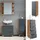 Vicco Ilias Badschrank 30 x 95 cm Anthrazit/Eiche MDF/Spanplatte/Massivholz