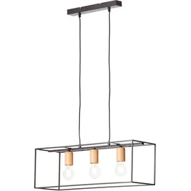 Brilliant Arica 3-flg. 60 cm eckig schwarz/holzfarbend