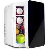 Fullwatt 2 in 1 Mini Kühlschrank, 10 Liter mit Kühl- und Heizfunktion, tragbare elektrische Gefrierbox klein Gefrierschrank für Auto, camping, Lkw, Büro, 220V Steckdose und 12V USB-Anschluss, Schwarz