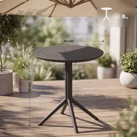 CLP Gartentisch Ø 60 x 74 cm Schwarz