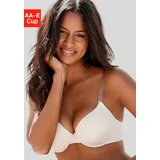 LASCANA Schalen-BH "Ela", Damen, Gr. 75, Cup E, beige (puder), Microtouch, Obermaterial: 82% Polyamid (TACTEL), 18% Elasthan (LYCRA), Basic, BHs Schalen-BH, mit transparenten Trägern, perfect basic mit Bügel, Sommer