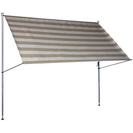 Angerer Klemmmarkise Premium Streifen 300 x 170 cm taupe/weiß