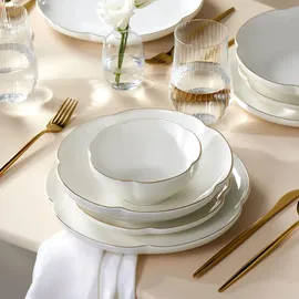 KARACA Flora Tafelservice 24-tlg. Weiß/Gold