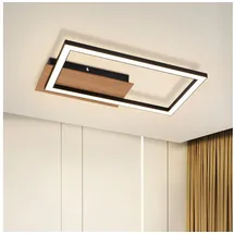 nettlife Deckenleuchte Holz Schwarz 32W 3000K Modern Warmweiß LED Küchenlampe, LED fest integriert, Warmweiß, für Küche Wohnzimmer Schlafzimmer Flur Esszimmer schwarz