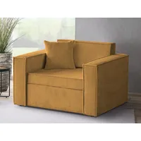 Beautysofa Schlafsofa Dave, mit Relaxfunktion, Bettkasten, modernes Einzelsofa aus Cordstoff gelb