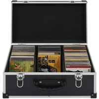 vidaXL CD Koffer CDs Aluminium ABS Schwarz
