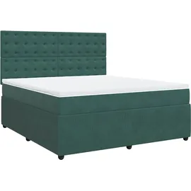 vidaXL Boxspringbett 180 x 200 cm Dunkelgrün