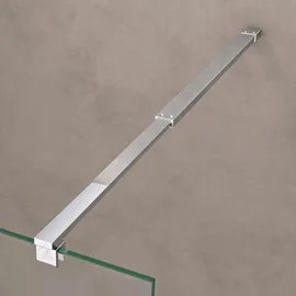 doporro Duschwand für Dusche Duschabtrennung 110x200cm Walk-In Dusche 10mm ESG-Sicherheitsglas Milchglas-Streifen inkl. Nanobeschichtung Bremen02MS