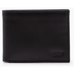 Geldbörse LEVI'S "LEVI'S CASUAL CLASSICS HUNTE COIN BIFOLD - BATWIN", schwarz, Rindsleder, Basic, Kleinlederwaren, im praktischem Format Geldbeutel Portemonnaie Herrenbörse Leder