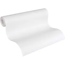 A.S. Création Vliestapete - überstreichbare Uni Tapete 141019 in weiß - einfarbige Wandtapete für verschiedene Räume 10,05 m x 0,53 m