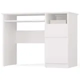 veneti CDF Schreibtisch Porto RECHTS Weiss | COMPUTERTISCH MIT SCHUBLADE, Schrank & ABLAGE | BÜROTISCH 98,5x75x51