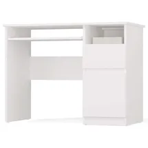 veneti CDF Schreibtisch Porto RECHTS Weiss | COMPUTERTISCH MIT SCHUBLADE, Schrank & ABLAGE | BÜROTISCH 98,5x75x51