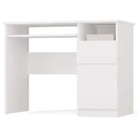 veneti CDF Schreibtisch Porto RECHTS Weiss | COMPUTERTISCH MIT SCHUBLADE, Schrank & ABLAGE | BÜROTISCH 98,5x75x51