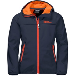 Jack Wolfskin Softshelljacke Fourwinds (wind-& wasserabweisend) nachtblau/orange Kinder/Jugendliche