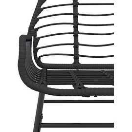 vidaXL 5-teiliges Garten-Esszimmerset aus schwarzem Polyrattanglas - Schwarz