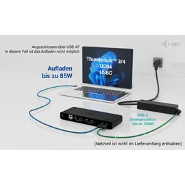 iTEC i-tec Universal Dual 4K Display Docking Station - 2x HDMI, 2x DP, 4x USB-A, 1x USB-C, 1x LAN, 85W PD, 100W USB-C Netzteil